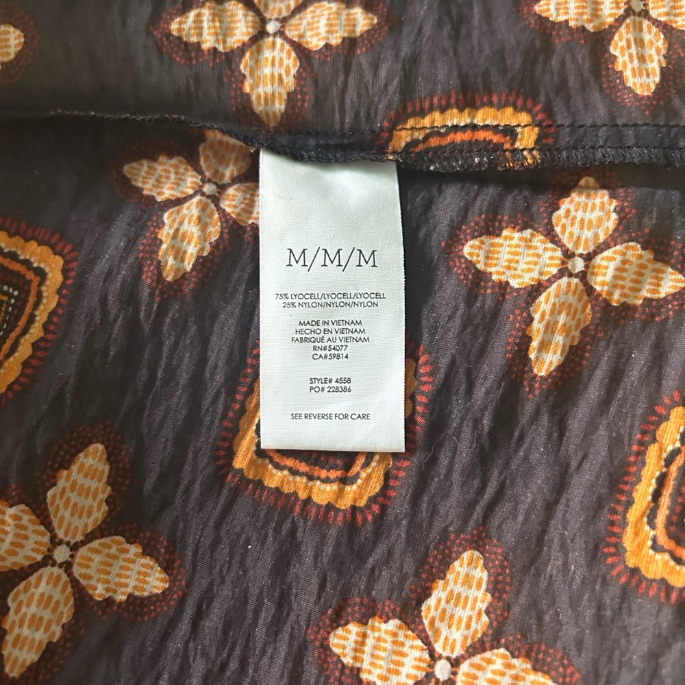 CAbi Black and Orange Geometric Blouse - Picture 3 of 6